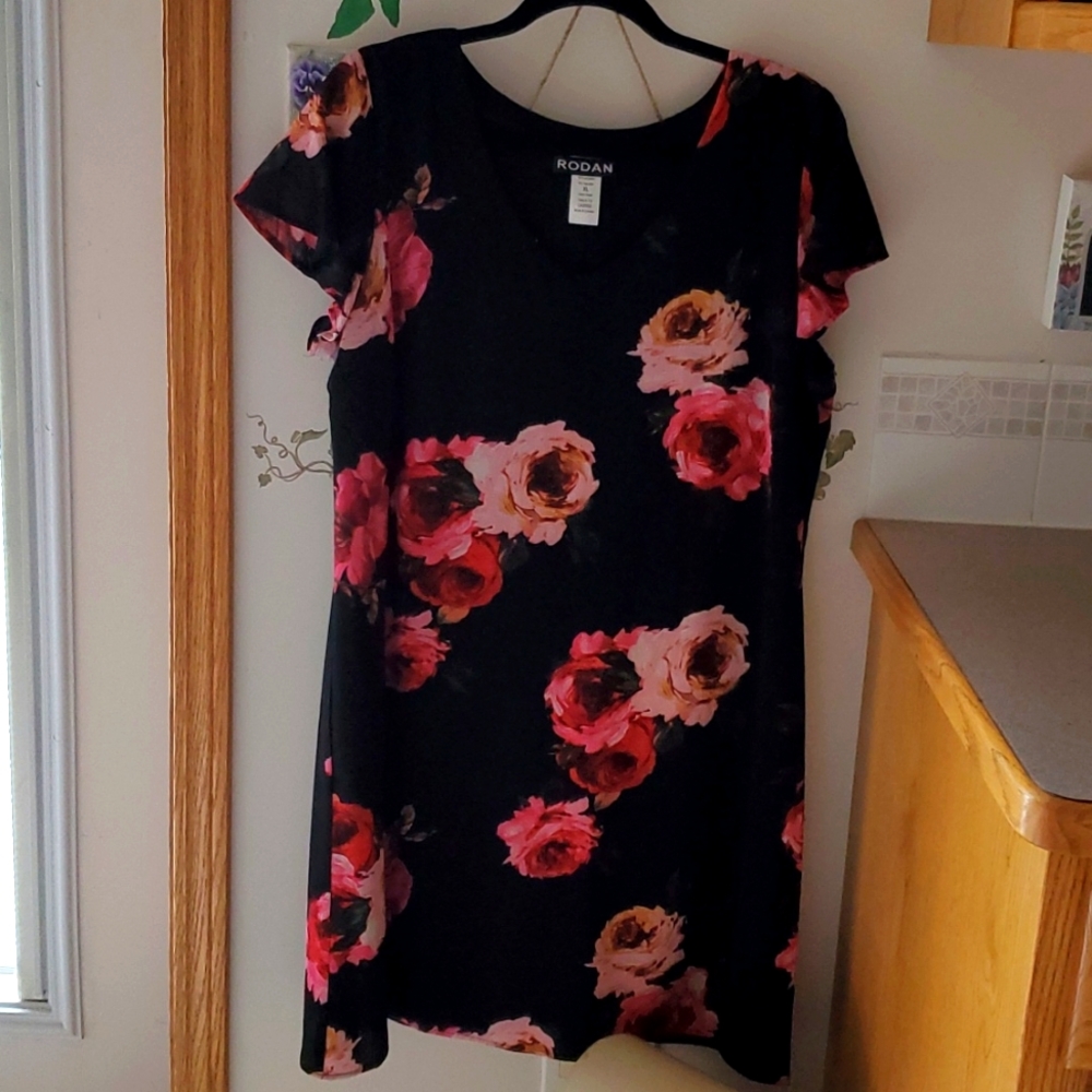 Floral Black Dress